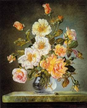 Floral, beautiful classical still life of flowers.135, unknow artist